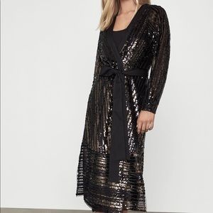 BCBGMAXAZRIA Sequin Wrap Dress